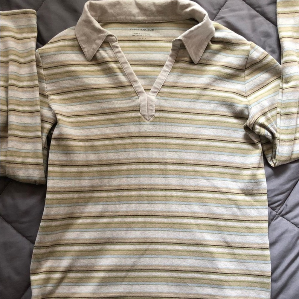 Collared Striped Long Sleeve